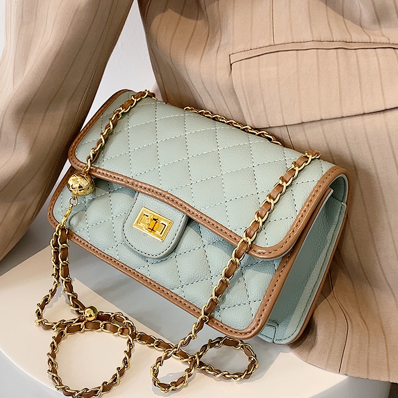 Túi đeo vai IELGY hình vuông kích cỡ nhỏ phối xích thời trang cho nữ