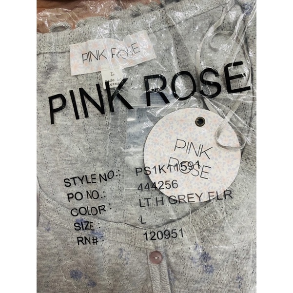 Áo thun gân Croptop cho nữ nút giữa xuất xịn Pink.Rose