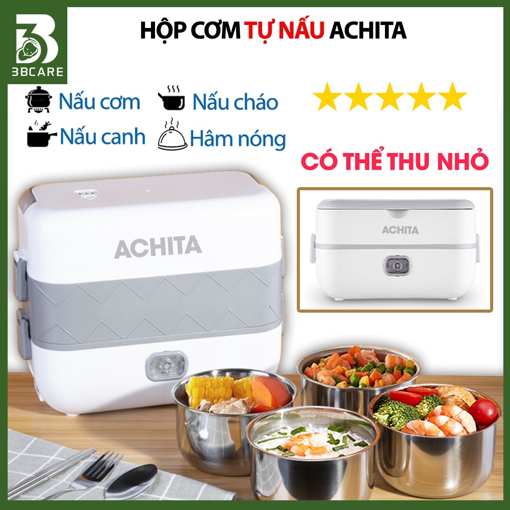 Hộp cơm cắm điện ACHITA A88 inox 304 nguyên sinh an toàn, hộp đựng cơm văn phòng