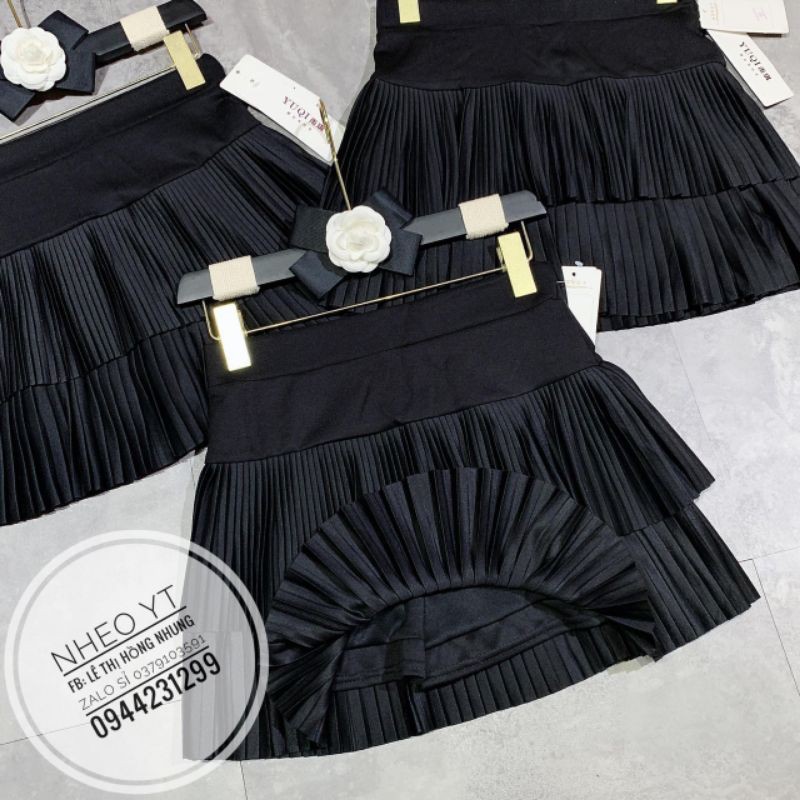 chân váy xếp ly 2 tầng
