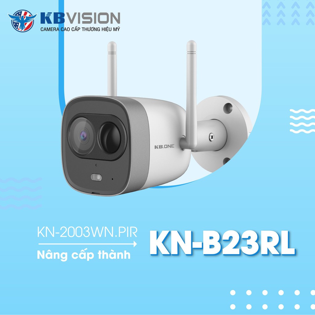 Camera IP WiFi Ngoài Trời  2.0Mp KBOne KN-B23RL (KN-2003WN.PIR), Hồng Ngoại 30m, Tích Hợp Cảnh Báo Bằng Đèn Cảnh Báo | BigBuy360 - bigbuy360.vn