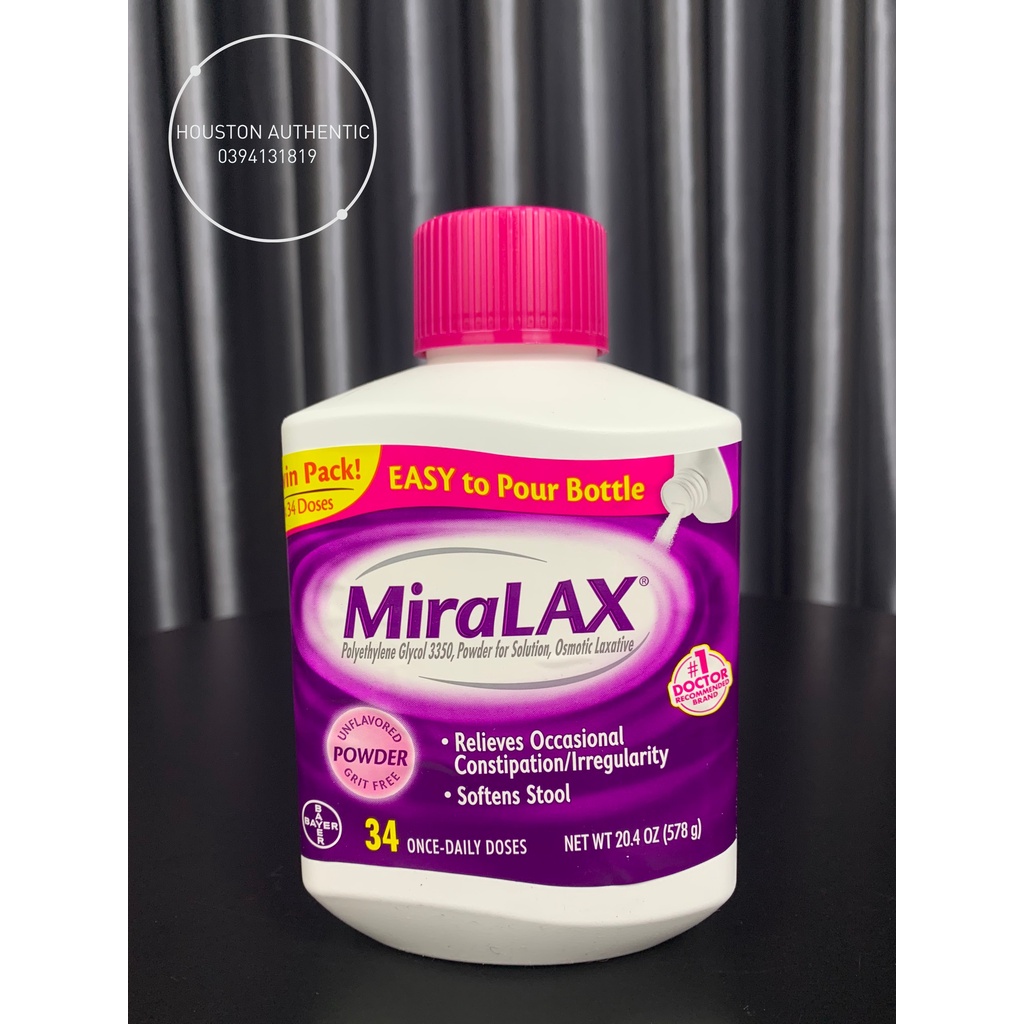 Bột uống hỗ trợ bón MiraLax Mỹ 574gr _ Live mua hàng tại Mỹ