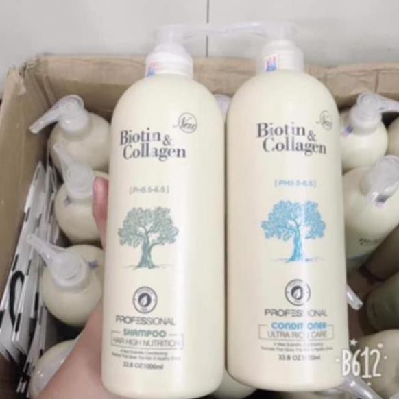 Dầu Gội Biotin Collagen Trắng | Giảm Rụng Tóc,Phục Hồi Tóc Khô Xơ, Hư Tổn  Cặp 500ml-1000ml ⚜️Hàng Chính Hãng⚜️ | BigBuy360 - bigbuy360.vn