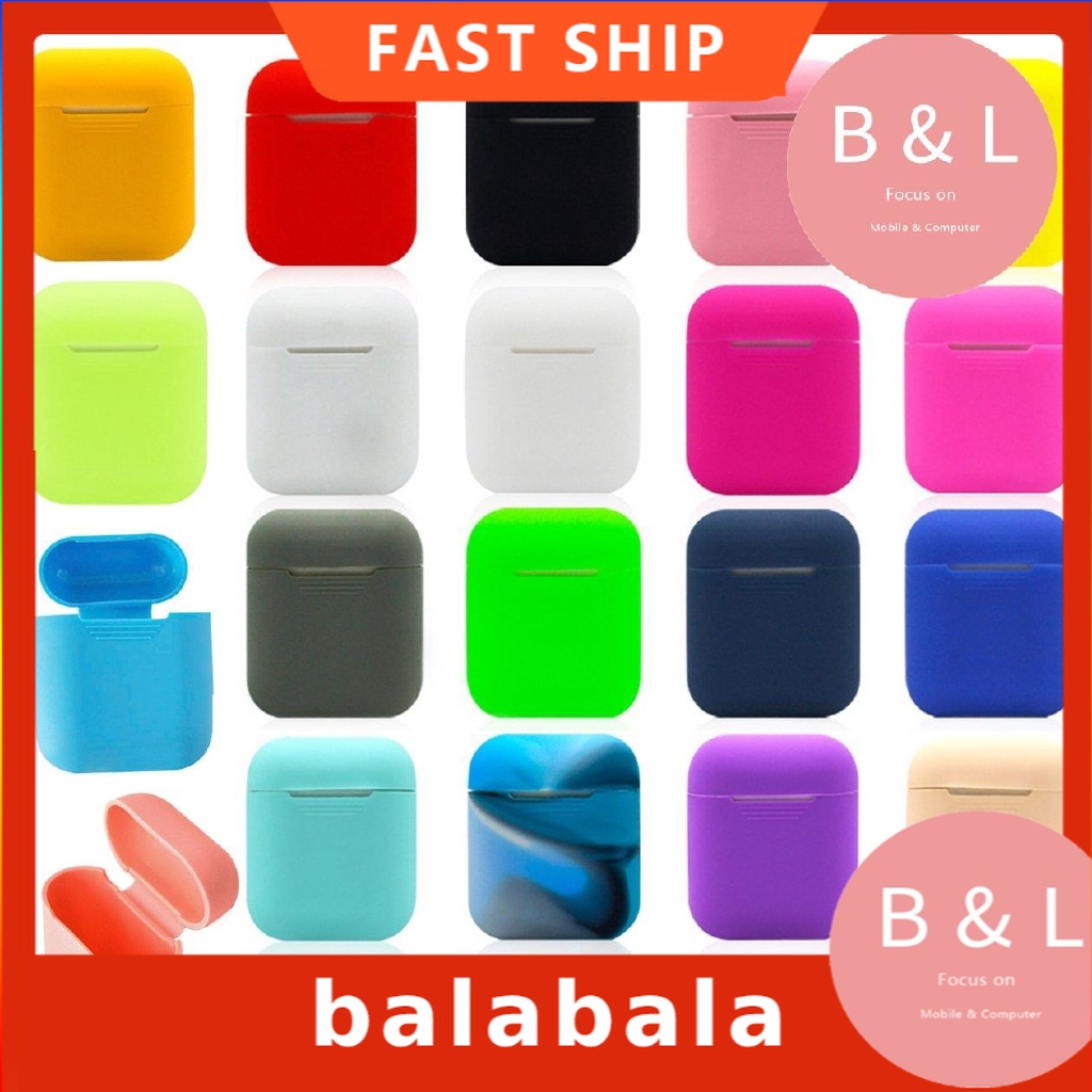 Vỏ silicon mềm Vỏ chống sốc cho tai nghe không dây AirPods Vỏ bảo vệ tai nghe không dây cho Air Pods Hộp sạc bảo vệ