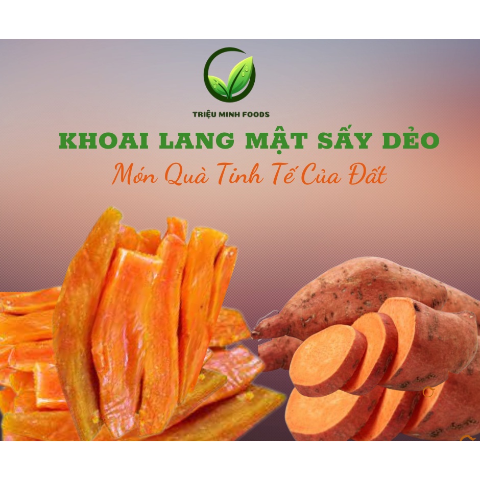 KHOAI LANG MẬT SẤY DẺO Hút chân không - Món Qùa Tinh Tế Của Đất - 1000g hút chân không đặc sản Đà Lạt giảm cân