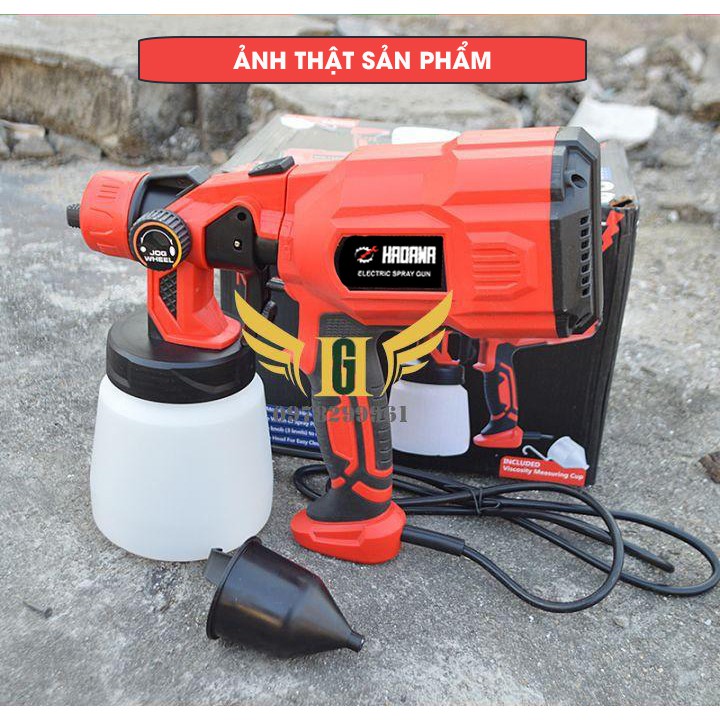 Súng phun sơn cầm tay HADAWA, Máy phun sơn CAO CẤP hàng Nhật chính hãng công suất 800W, 100% lõi đồng [BH 12 THÁNG]