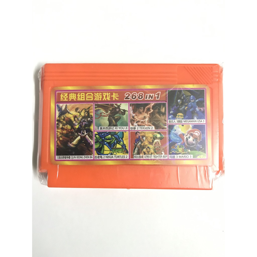 Băng game 4 nút 268 trò không trùng, có contra, nấm, ninja rùa, tsubasa, rocman