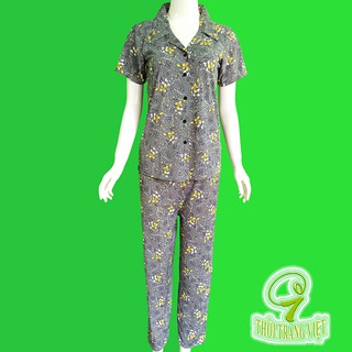 Áo cổ bẻ bà già - chất liệu thun Atiway- Thời Trang Việt S07