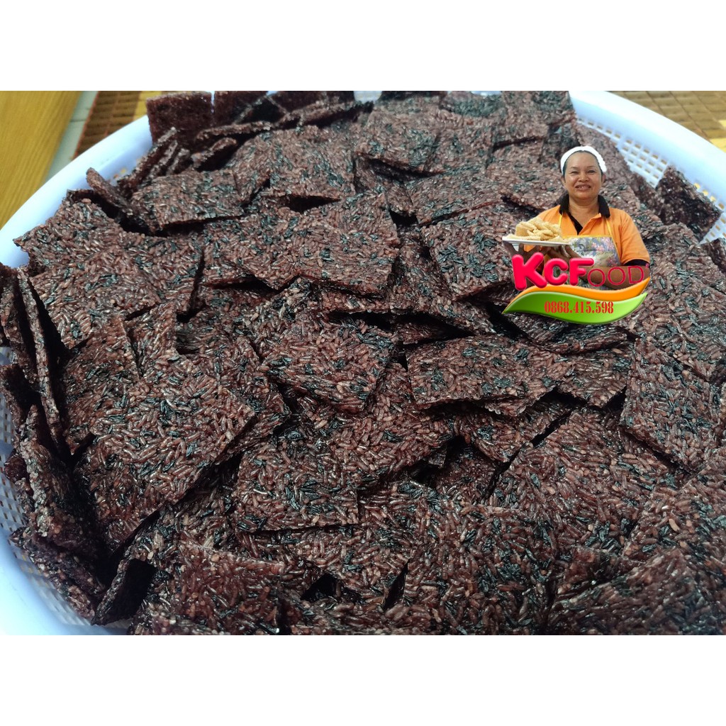 Cơm cháy nếp than chưa chiên Kim Chi  nở đều, giòn xốp,  gạo nếp tươi ngon 100%