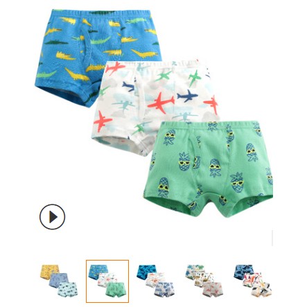 [ HÀNG HOT]  Set 3 Quần chip đùi , quần lót bé trai hàng cao cấp 100% cotton [ Giao màu Ngẫu Nhiên]