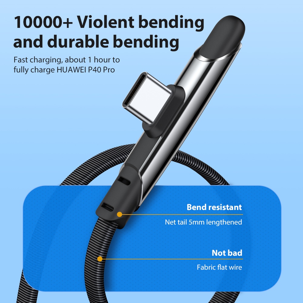 Cáp SạC Nhanh USB-C 6A 66W 90 Độ Chuyên DụNg