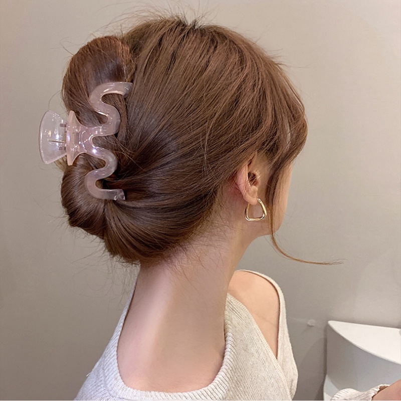 Kẹp Tóc Trong Suốt Cỡ Lớn Phong Cách Hàn Quốc Đơn Giản Cho Nữ