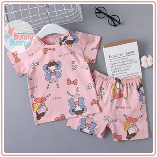 Bộ đồ mặc nhà xuất Hàn cho bé họa tiết nàng tiên Ballerina - NG18