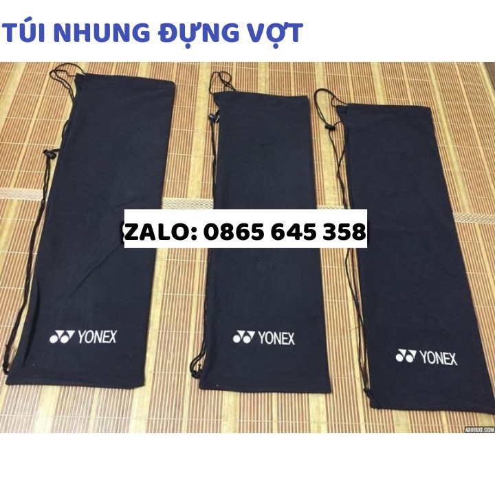 Túi nhung dây rút đựng vợt cầu lông Yonex màu đen