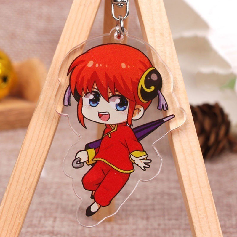 Móc Khóa Nhựa Acrylic Hai Mặt Trong Suốt In Hình Gintama