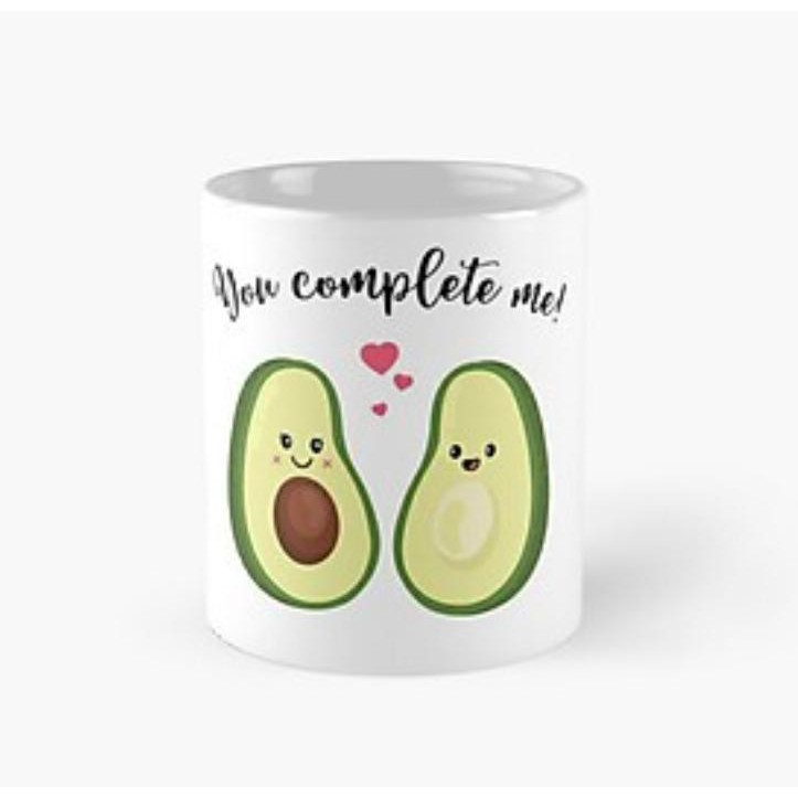 Cốc sứ in hình Quả Bơ có quai siêu cute