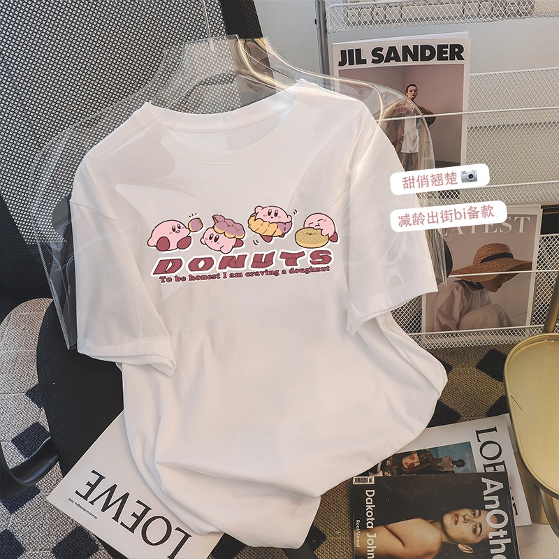 Áo thun HIIXIIVI 100% cotton tay ngắn cổ tròn in hình dễ thương thời trang mùa hè phong cách Hàn Quốc 2022 dành cho nữ