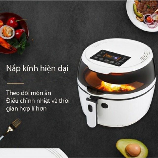 Nine shield nồi chiên không dầu chuẩn chính hãng 8 lít