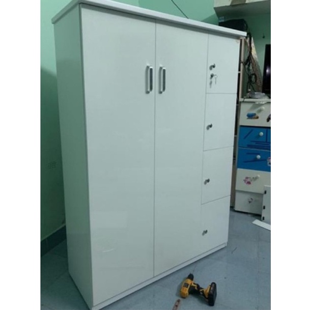 Tủ nhựa đài loan cao 165 x115 trắng trơn, Nội Thất Juno Sofa Tại Bình Dương, Hà Nội