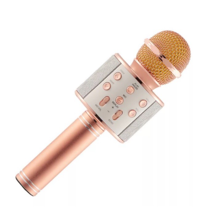 Mic Hát Karaoke 858 Đa Năng 6 In 1 - Mic Hát Bluetooth Không Dây Tiện Lợi