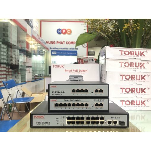 Bộ Chia Mạng Switch PoE TORUK : Switch PoE 4 Port, Switch PoE 8 Port, Switch PoE 16 Port