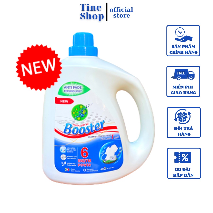 Nước giặt xả Booster hương hoa thiên nhiên 3,7L (can) hàng xuất khẩu Nhật Bản, Châu Âu