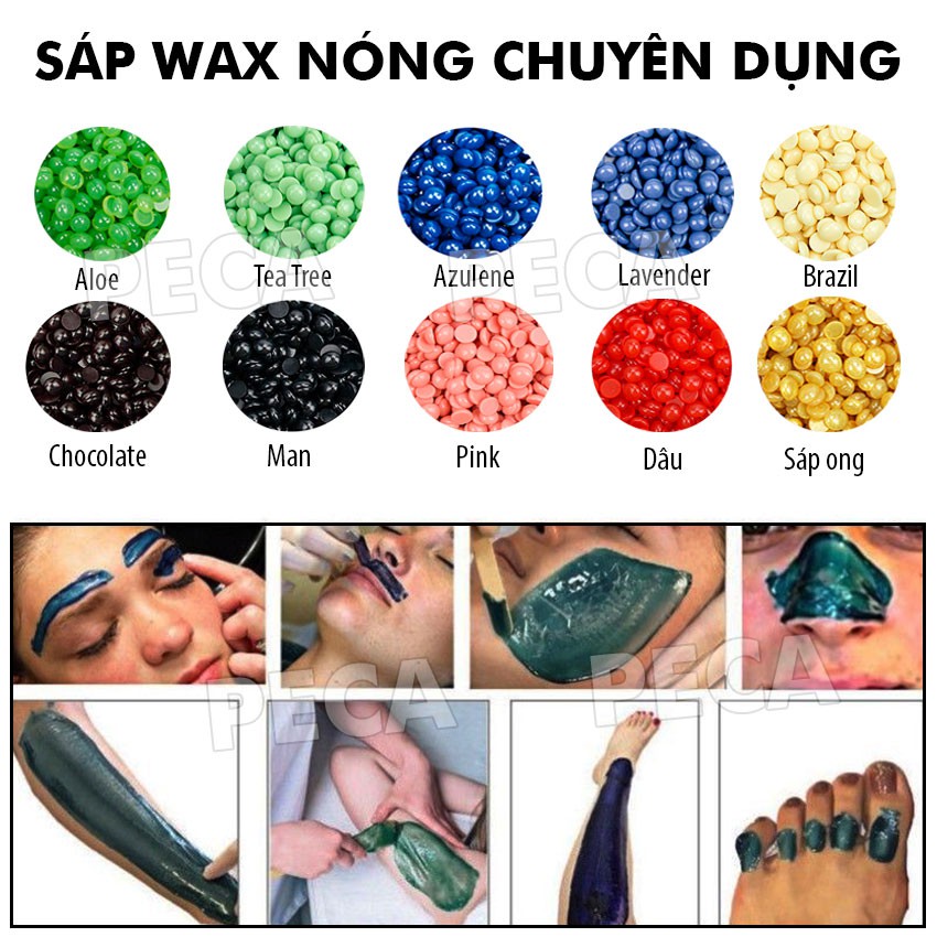 Sáp wax lông nóng hình hạt đậu 100g Wax Bean chuyên dụng tẩy lông toàn thân, tay, chân, bikini, ria mép | BigBuy360 - bigbuy360.vn