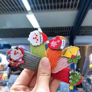 Set 1 cái cột tóc 1 cái kẹp tóc noel siêu xinh