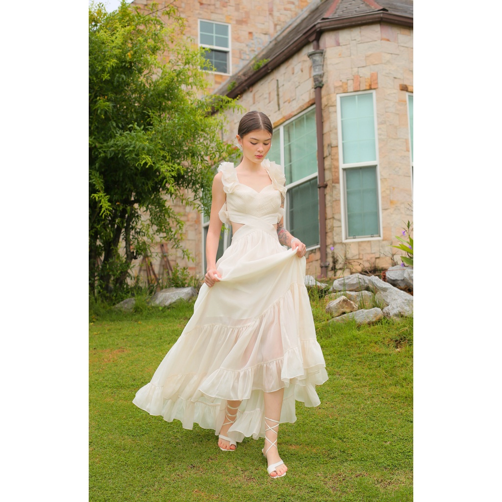 SÒ VINTAGE - CLARA Đầm xếp ly đan dây