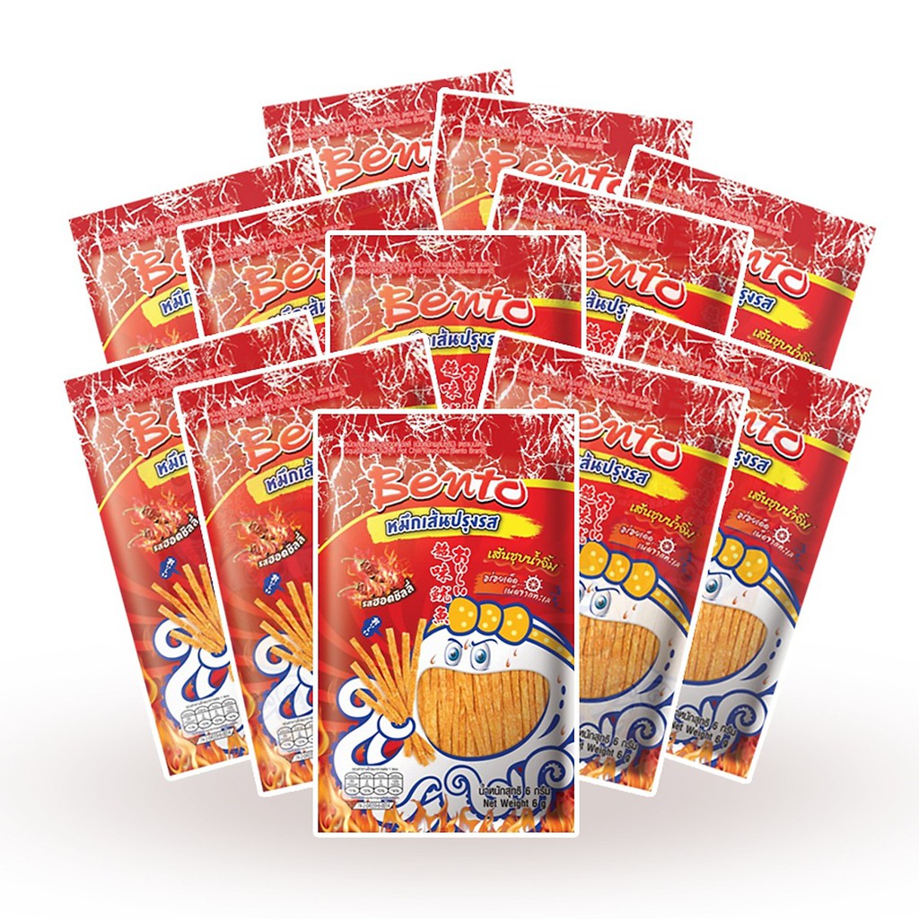 Mực Bento Nhúng Sốt Cay dạng Sợi (6g x 12 gói