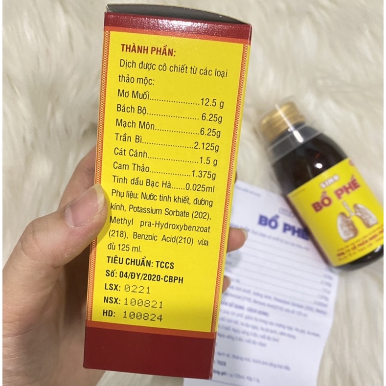 BỔ PHẾ 125ml - Hỗ trợ giảm ho trong các trường hợp: Ho gió, ho khan, ho do cảm lạnh, viêm họng, viêm phế quản