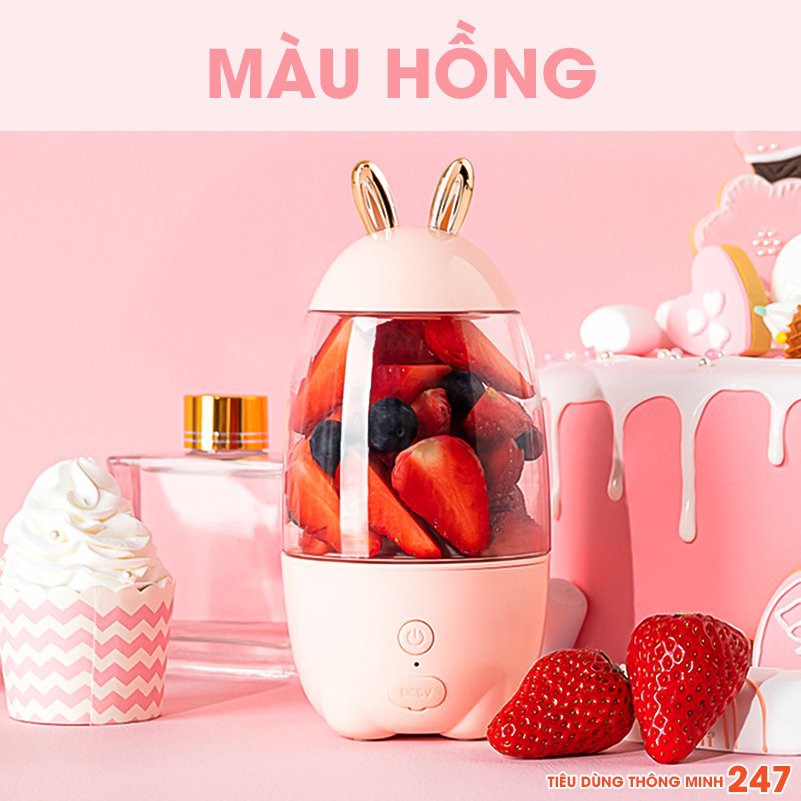 Máy Xay Mini Cầm Tay Bunny FREESHIP Công suất 50W Cổng Sạc Usb, Nhỏ Gọn Tiện Ích Dễ Sử Dụng Thể Tích 330ML