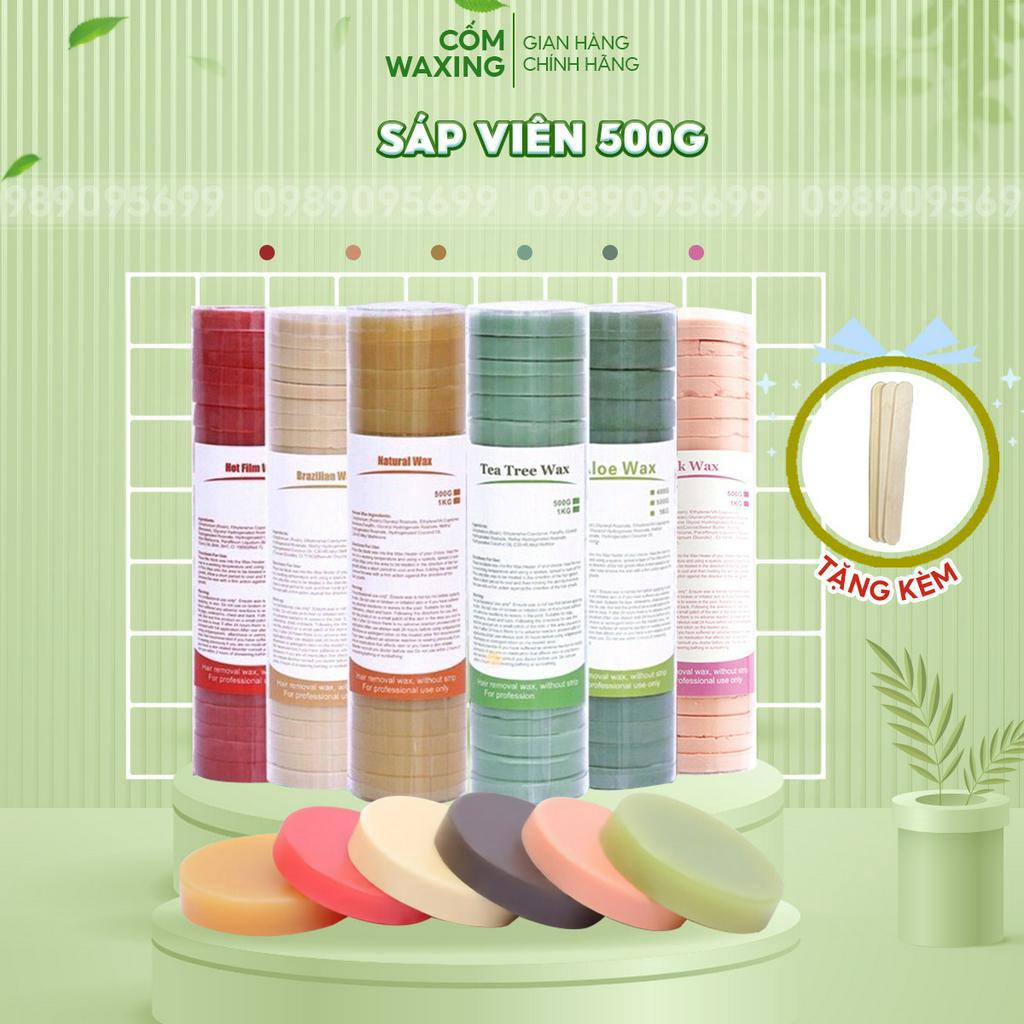 500G Sáp Wax Lông dạng viên cao cấp tẩy sạch các vùng lông râu [Tặng que gỗ]