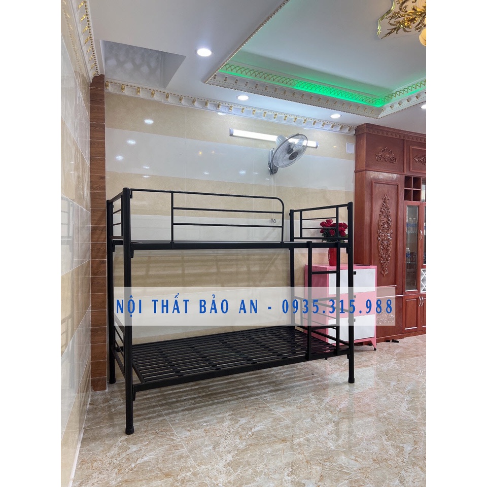 Giường sắt 2 tầng ngang 1m2 CAO CẤP dài 2m – BA120