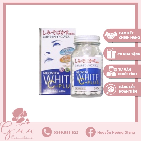 Viên uống trắng da, mờ thâm nám Vita White Plus 240 viên Nhật Bản