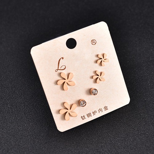 Bộ 3 Đôi Bông Tai Titan Ko Han Rỉ TT 3680