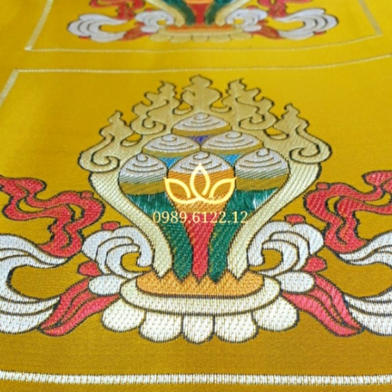 Vải gấm ngọc Mani trải bàn thờ Phật, Gia tiên, treo tường,..