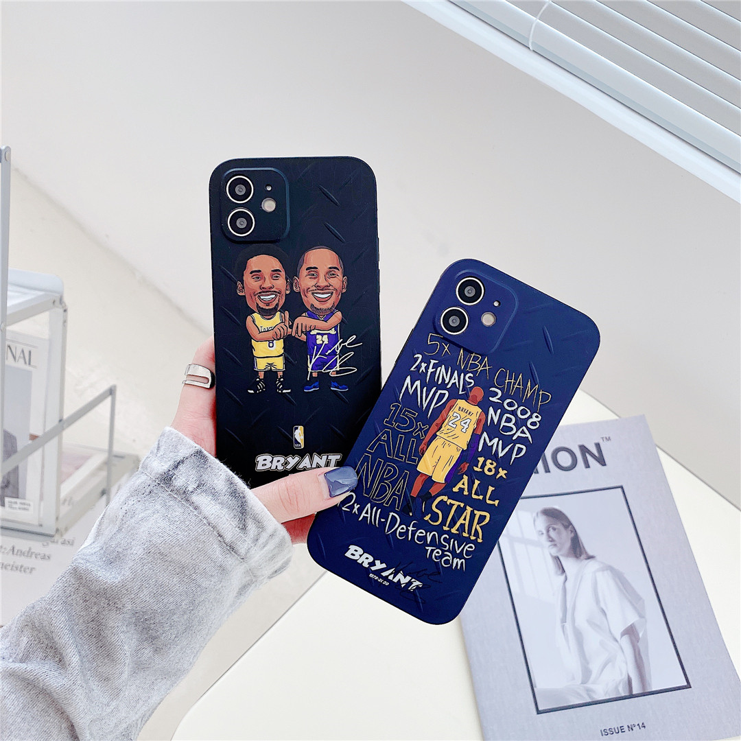 Soft Plastic Phone Cases Cute Couple cartoon kobe Case suitable for iPhone12 mini 11 PRO MAX 7/8plus SE2020 X/XS XR XSMAX