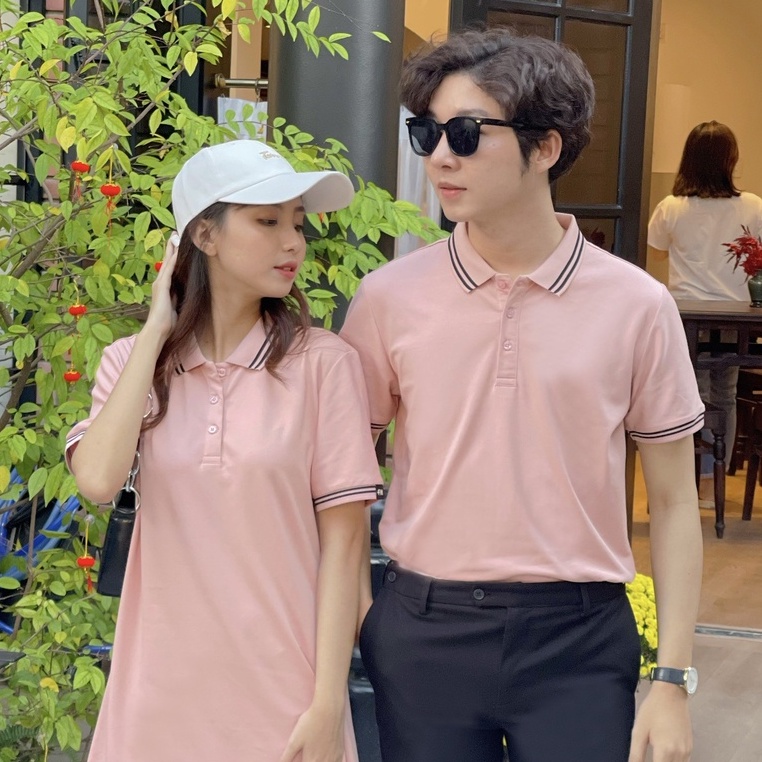 Set đồ đôi nam nữ FM Style áo thun có cổ kèm váy polo dáng ngắn basic chất cotton xịn thời trang couple 220126724