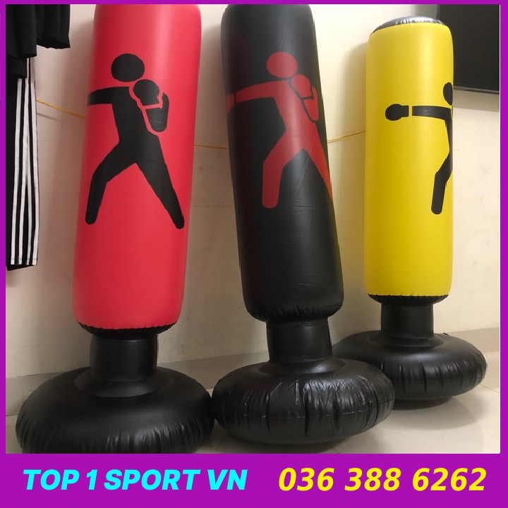 Bao trụ hơi đấm bốc boxing phiên bản 5.0 tặng băng đa boxing 3m + bơm hơi + keo dán + miếng vá trụ hơi đa năng