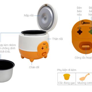 Nồi cơm điện Midea 0.6 lít MR-CM06SD