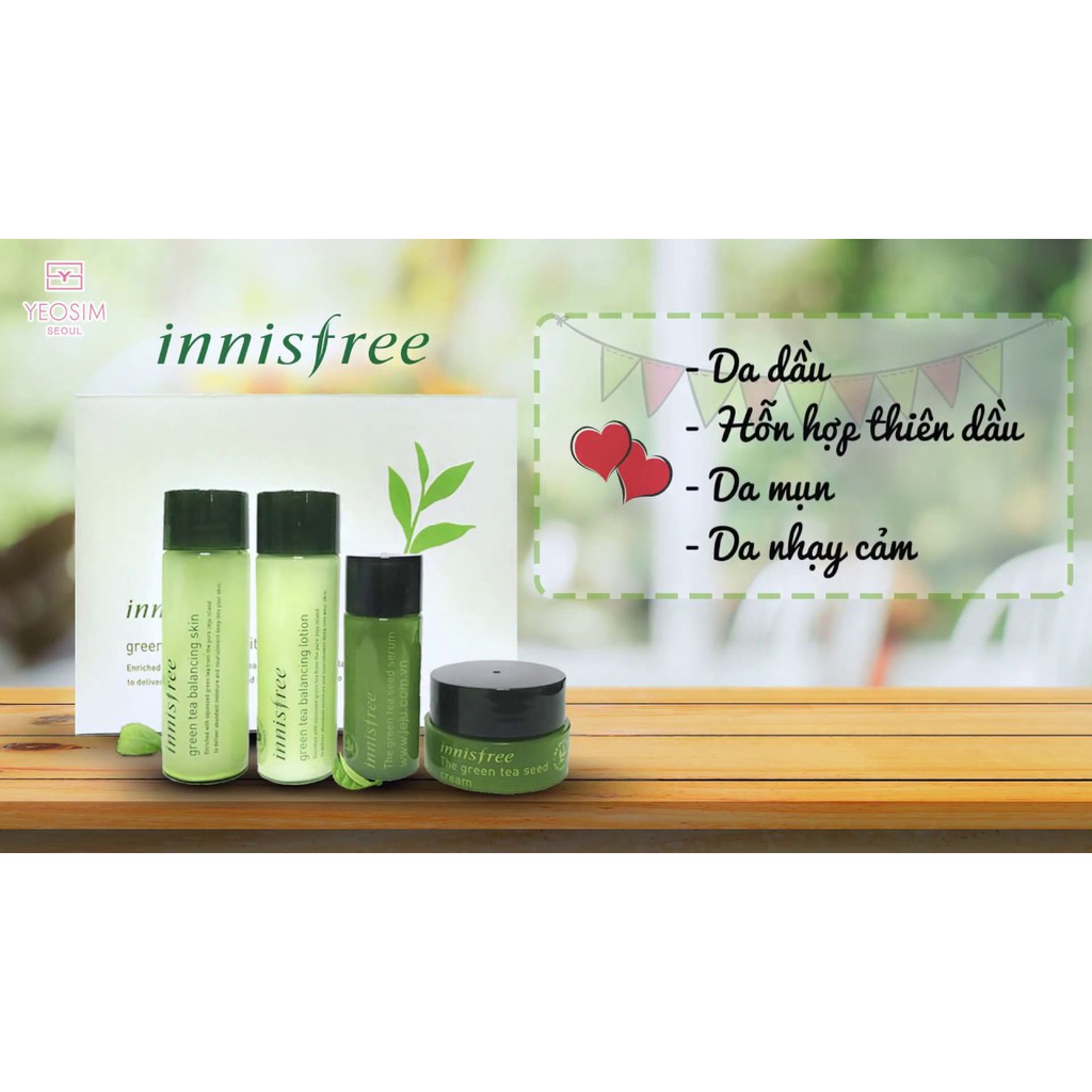 Bộ Dưỡng Da Dùng Thử Innisfree Trà Xanh Green Tea Special Kit EX Set