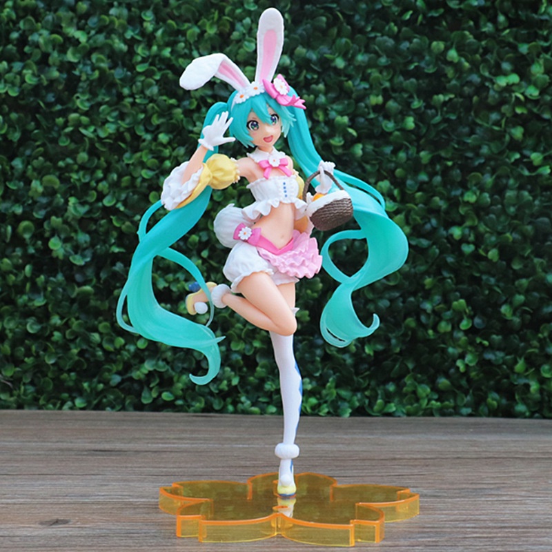Hàng Mới Về Mô Hình Búp Bê hatsune miku sakura Tai Thỏ Bằng pvc 23cm Có Thể Di Chuyển Trang Trí Hàng Bán Chạy