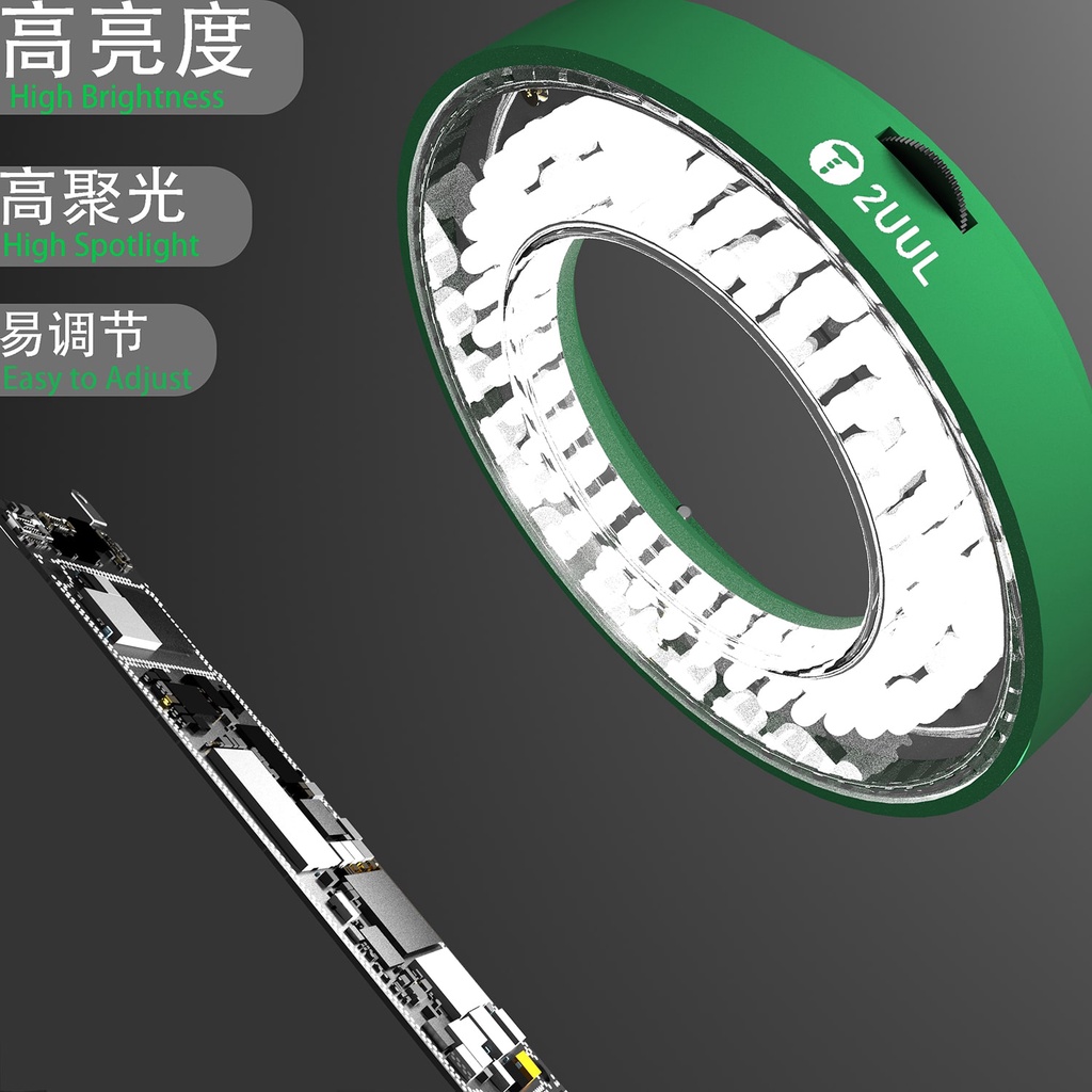 Đèn LED kính hiển vi  2UUL lắp cho len hoặc đầu kính 16-62mm