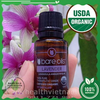 [MADE IN USA] Tinh dầu oải hương - Lavender Essential Oil (Tinh dầu hữu cơ Bare Oils - USDA Organic) 15ml