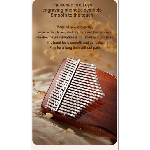 [Trọn bộ 6 phụ kiện] Đàn kalimba 21 phím Tonic cao cấp loại 1- Gỗ tần bì hình gấu panda bảo hành 24T Hàng chính hãng