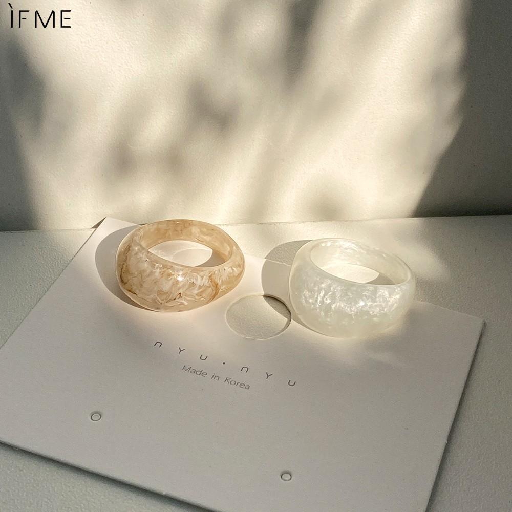 IF ME Nhẫn nữ bằng nhựa resin đơn giản độc đáo thời trang