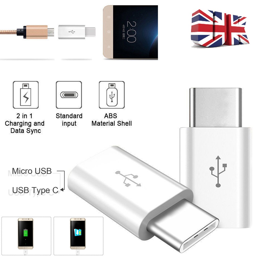 Đầu Chuyển Đổi Cổng Micro Usb 2.0 Sang Usb 3.1 Type-c Cho Samsung Galaxy Note 8 S8 Plus Apple Macbook N