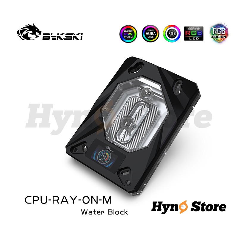 Block CPU AMD Bykski kèm đồng hồ hiển thị nhiệt độ màu Thiết kế mới Tản nhiệt nước custom - Hyno Store