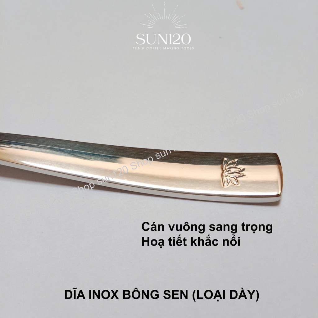 Dĩa inox Bông Sen dày đẹp cao cấp ăn bít tết Nĩa inox ăn steak sang trọng sáng bóng 19 cm nĩa dùng trên máy bay